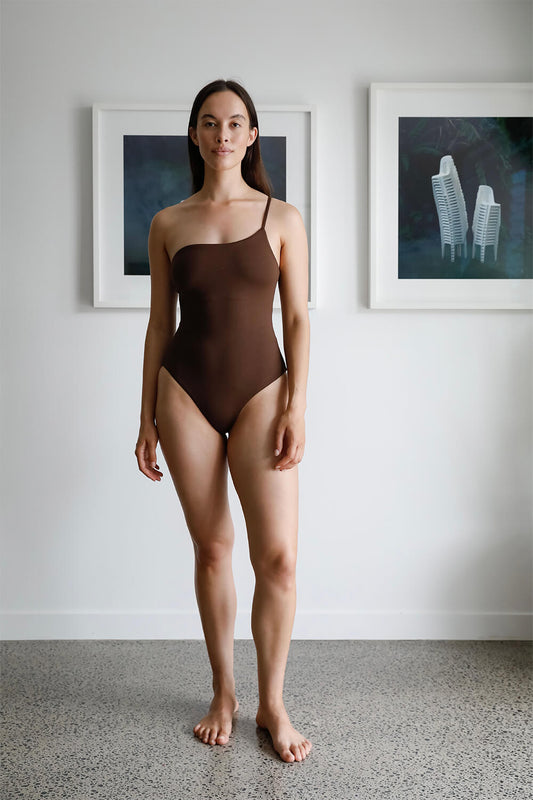 One Shoulder One Piece | Cacao