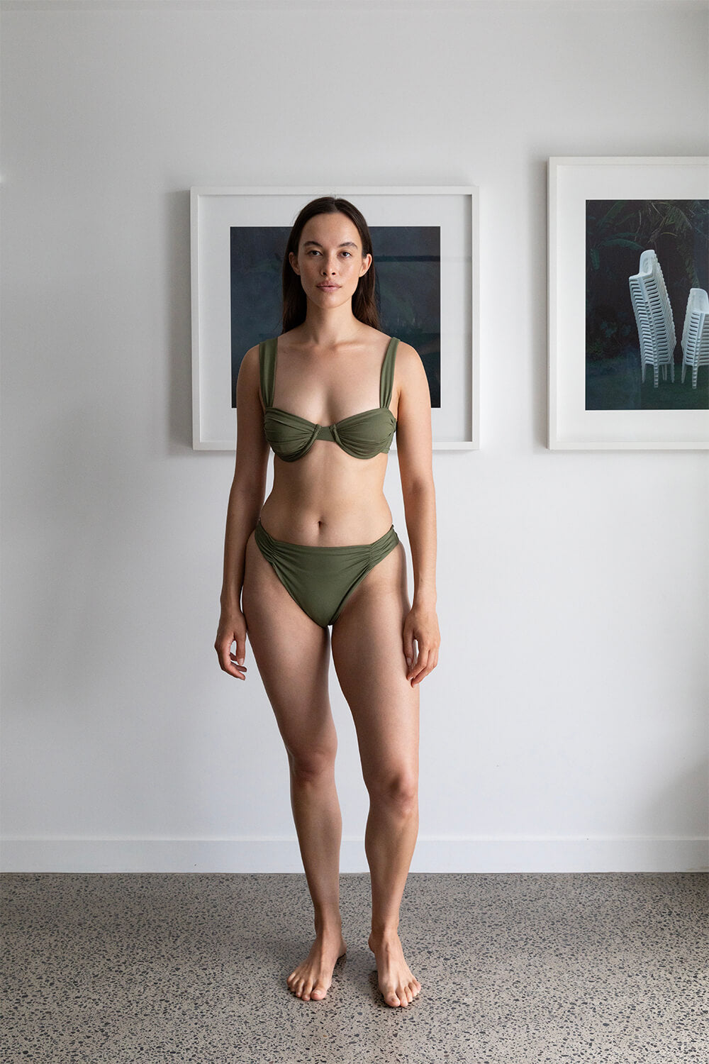 Ruched Mid Waist Bottom | Cactus